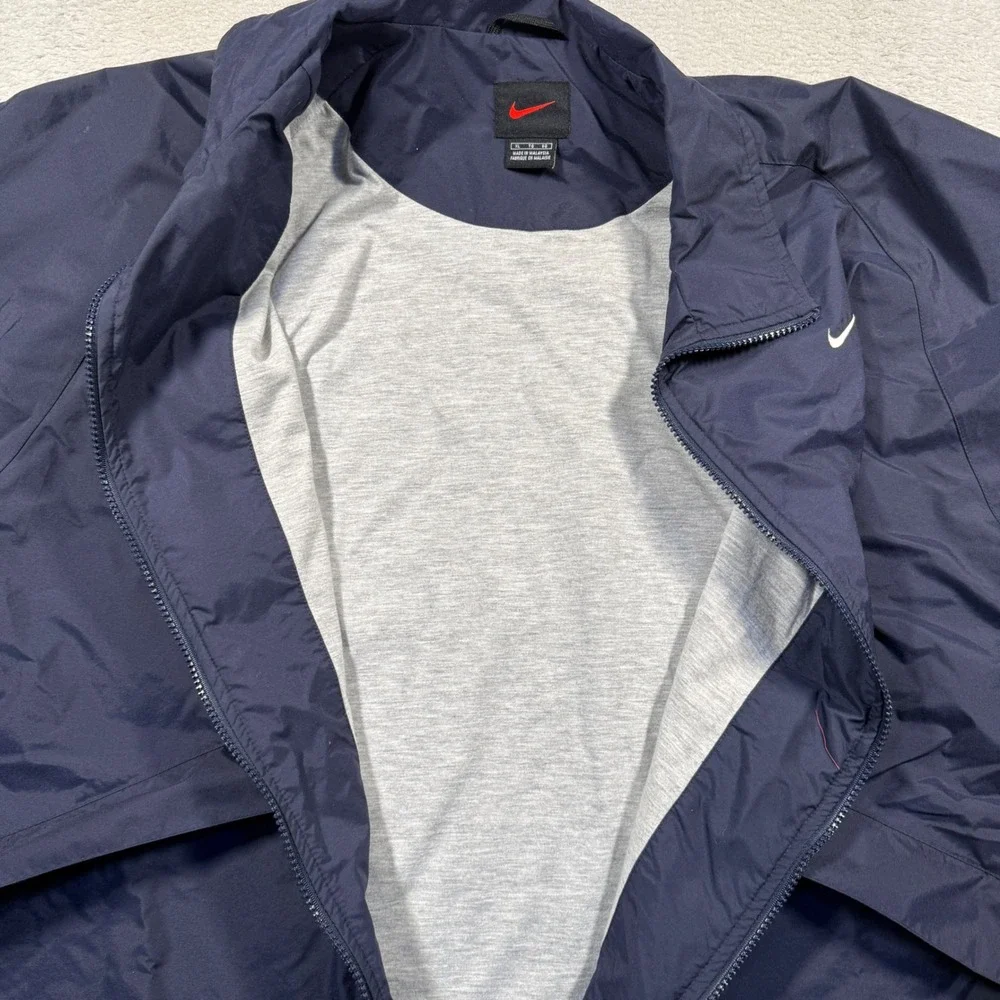 Vintage Y2K Nike Windbreaker Lined Jacket Full‎ Zip Orange Stripe Lightweight XL